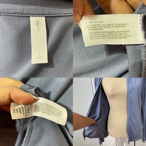 Womens Gap fit full zip Sweater jacket grey Small turtleneck long  sleeve - Picture 4 of 12